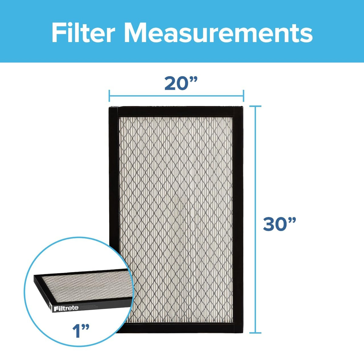 Filtrete 20x30x1 two-pack side view for easy HVAC replacement.