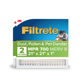 Filtrete filter close-up showing pleated media that captures pollen and dust particles.
