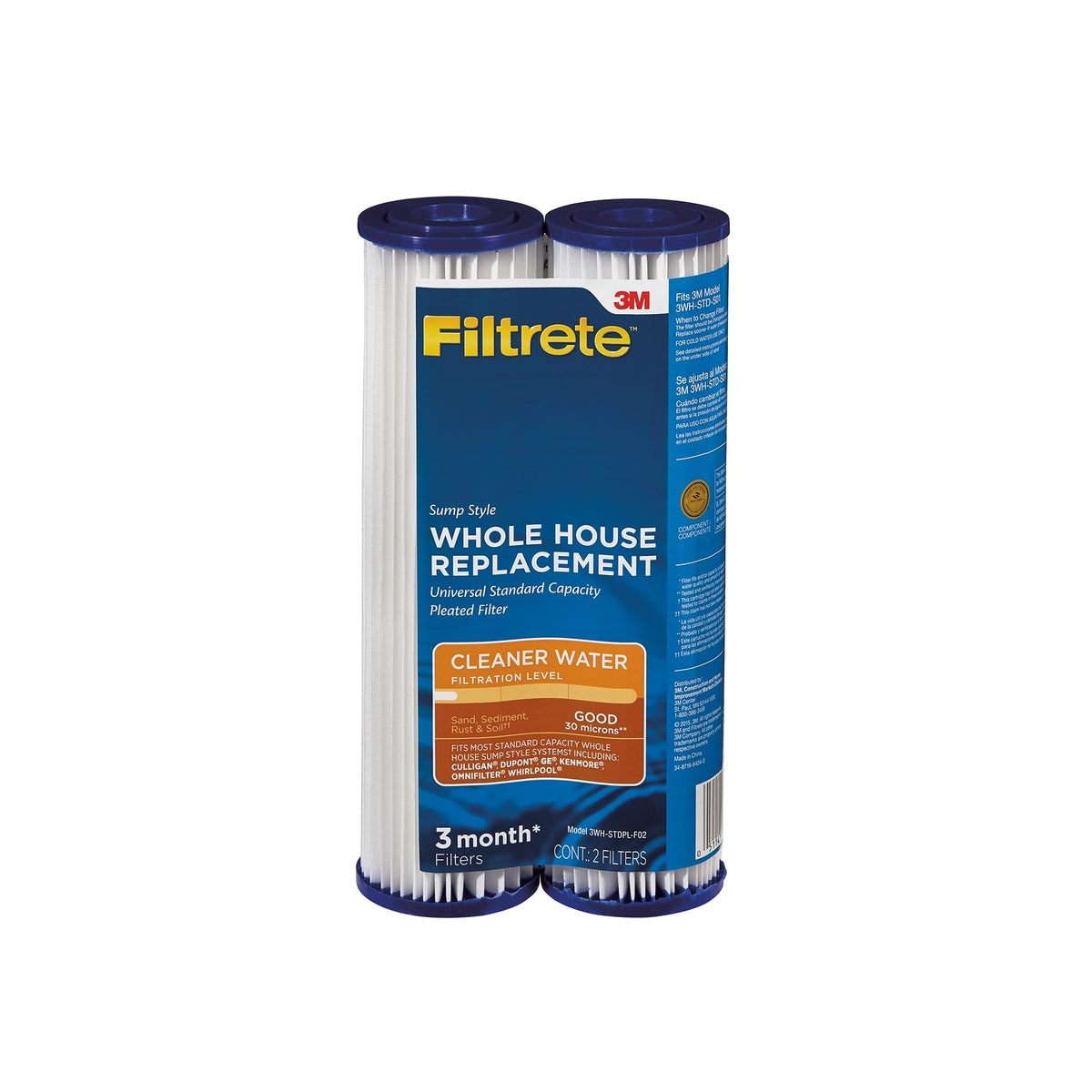 Filtrete 3WH-STDPL-F02 pleated filter closeup reducing sediment in home water