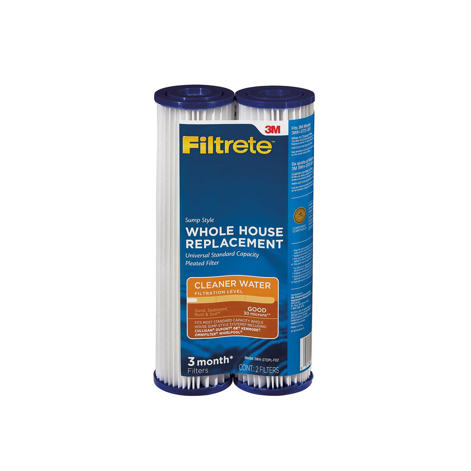Filtrete 3WH-STDPL-F02 pleated filter closeup reducing sediment in home water