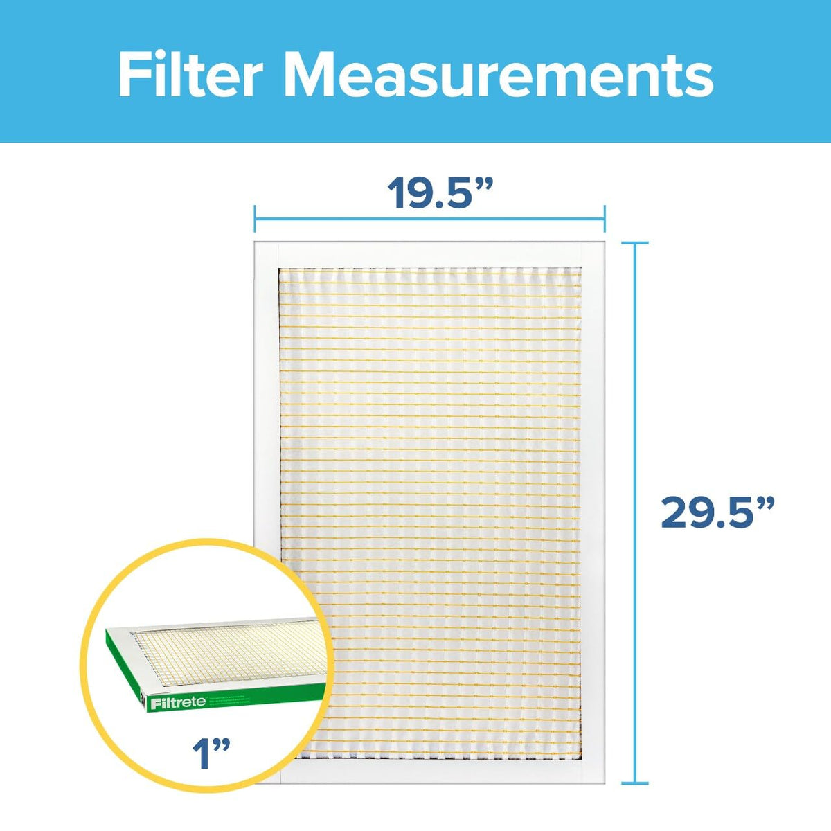 Filtrete four-pack pleated air filter close-up pack.