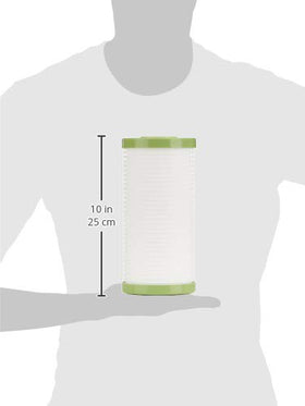 Filtrete 5-micron filtration close-up showing sediment capture.