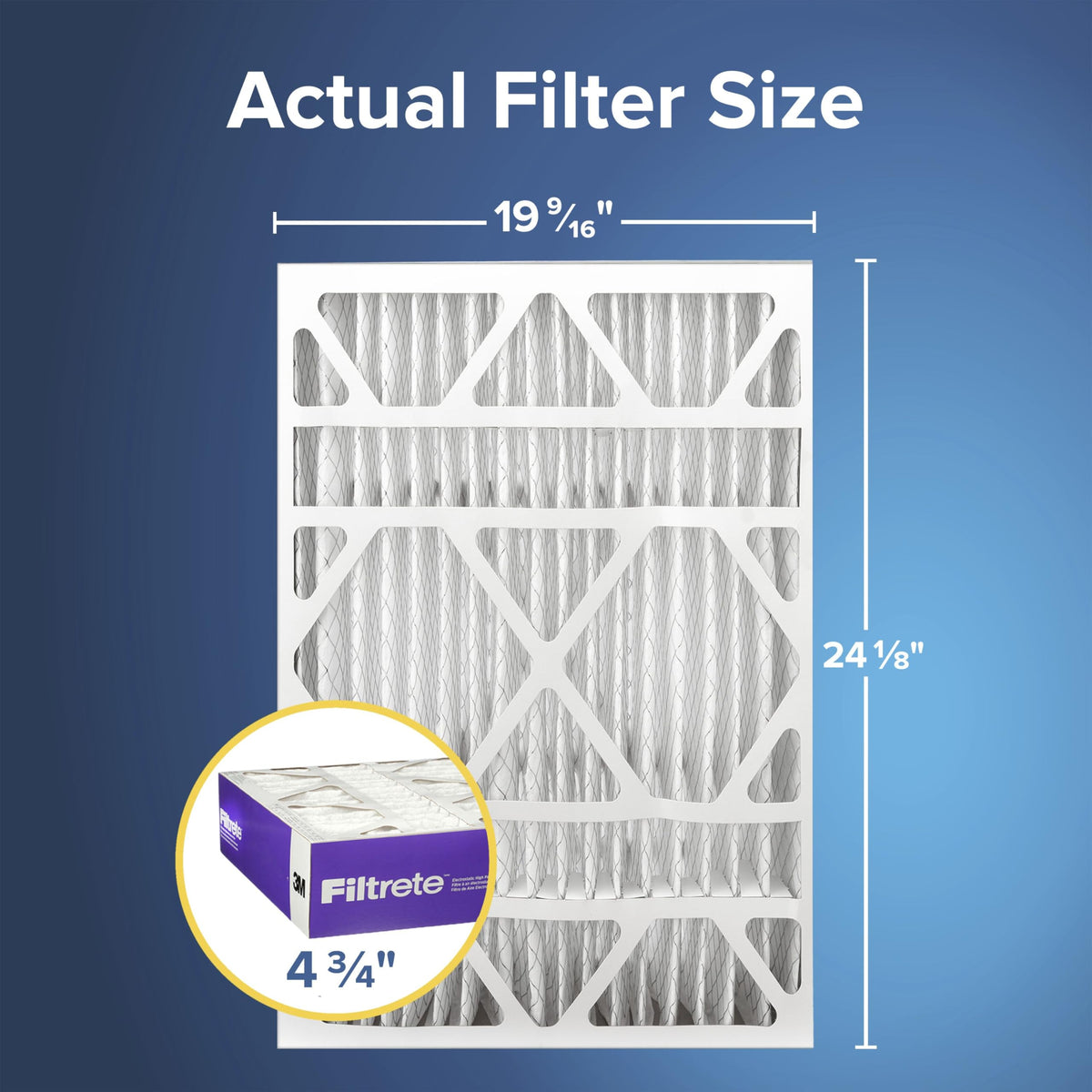 Close-up of Filtrete filter mesh demonstrates electrostatic media trapping particles.