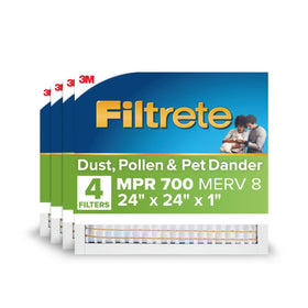 Filtrete filter traps dust, pollen and pet dander for cleaner indoor air.