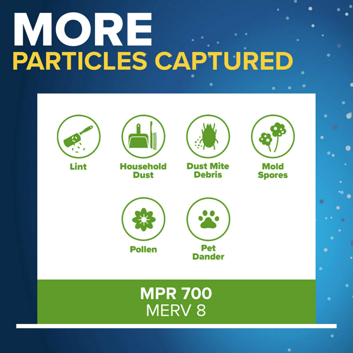 Filtrete electrostatic air filter attracts lint and pet dander from the air.