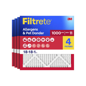 Filtrete four-pack 18x18x1 filters for easier replacement and cleaner air