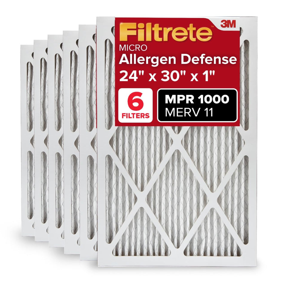 Filtrete front packaging display showing MERV 11 and MPR 1000 filtration benefits