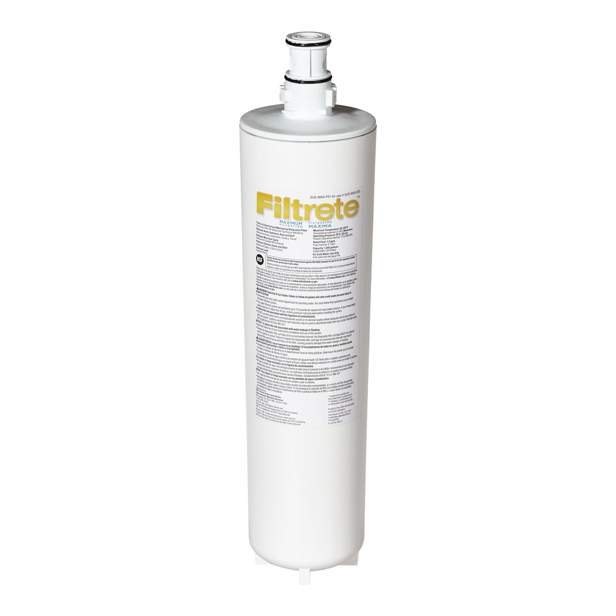 Filtrete Maximum under-sink filter 3US-MAX-F01 ready for installation.