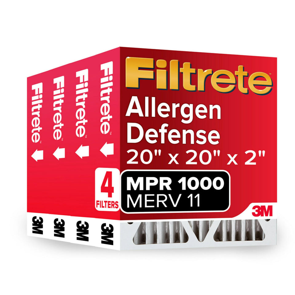 Filtrete MPR1000 and MERV11 filter close-up illustrating particle capture for cleaner indoor air.