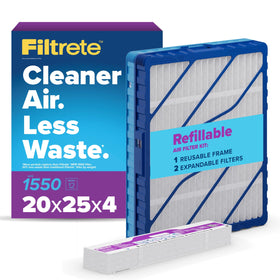 Filtrete refillable frame close up shows durable frame for long HVAC life