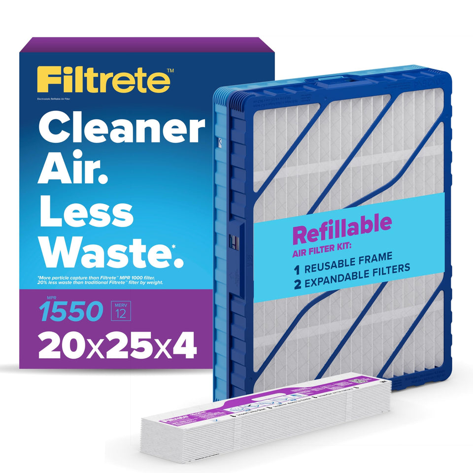 Filtrete refillable frame close up shows durable frame for long HVAC life