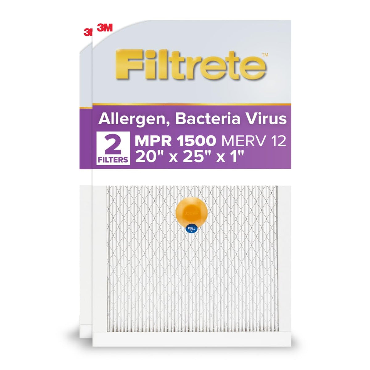 Filtrete Smart Air Filter 20x25x1 front view showing 2-pack packaging for easy replacement