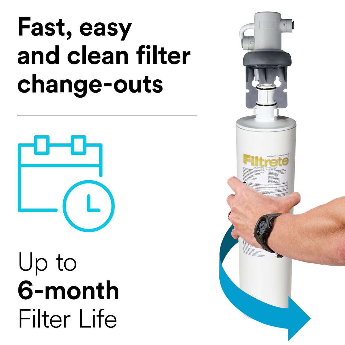 Filtrete system connection to faucet for reliable filtered water.