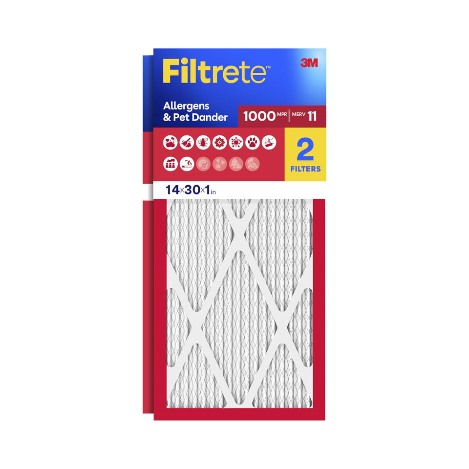 Filtrete two-pack 14x30x1 air filter for easy replacement