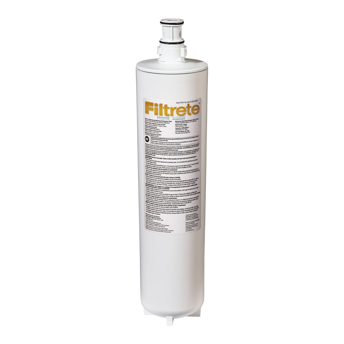 Filtrete under sink quick change filter reduces chlorine taste and odor for crisper water