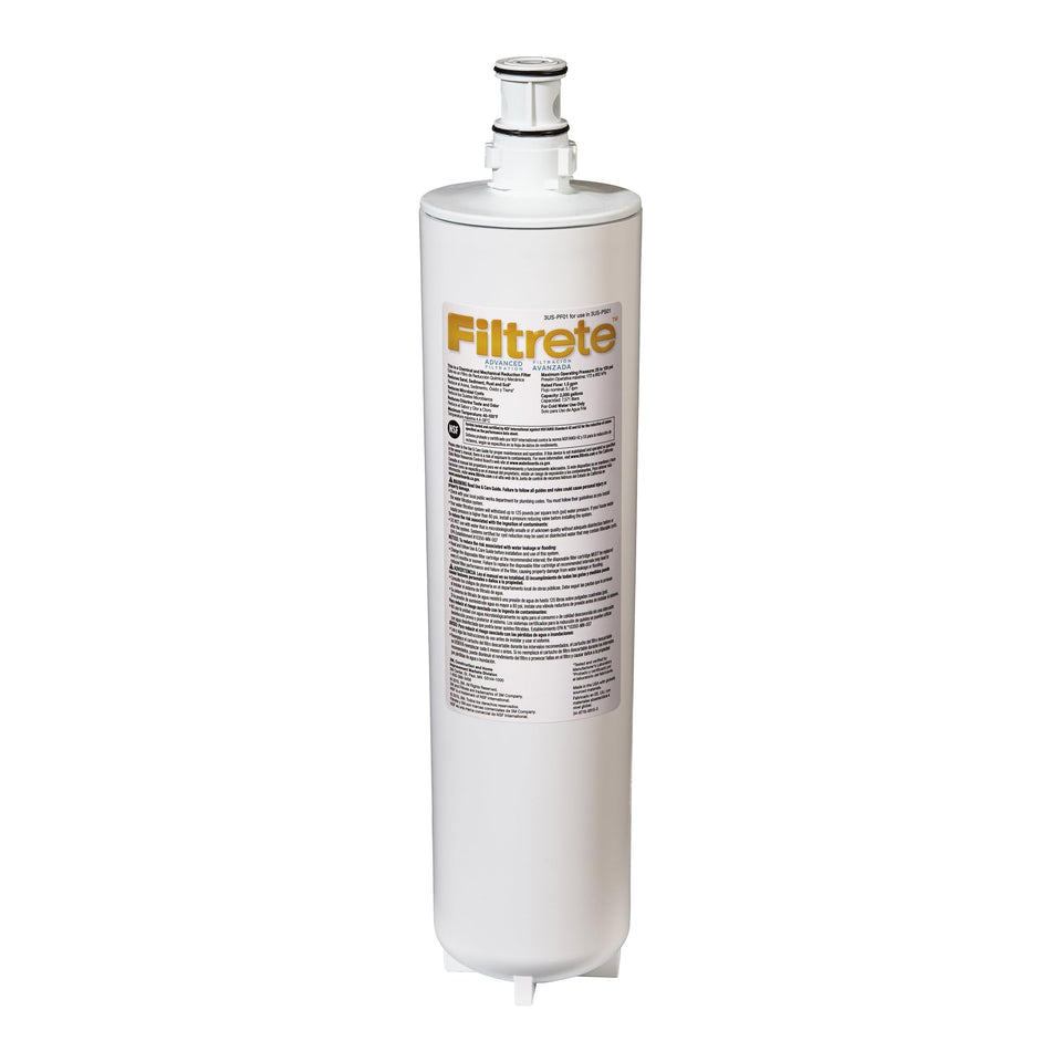 Filtrete under sink quick change filter reduces chlorine taste and odor for crisper water