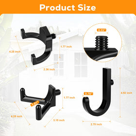 FIMXSD U-shape hook secures hoses and garden tools in a tidy shed