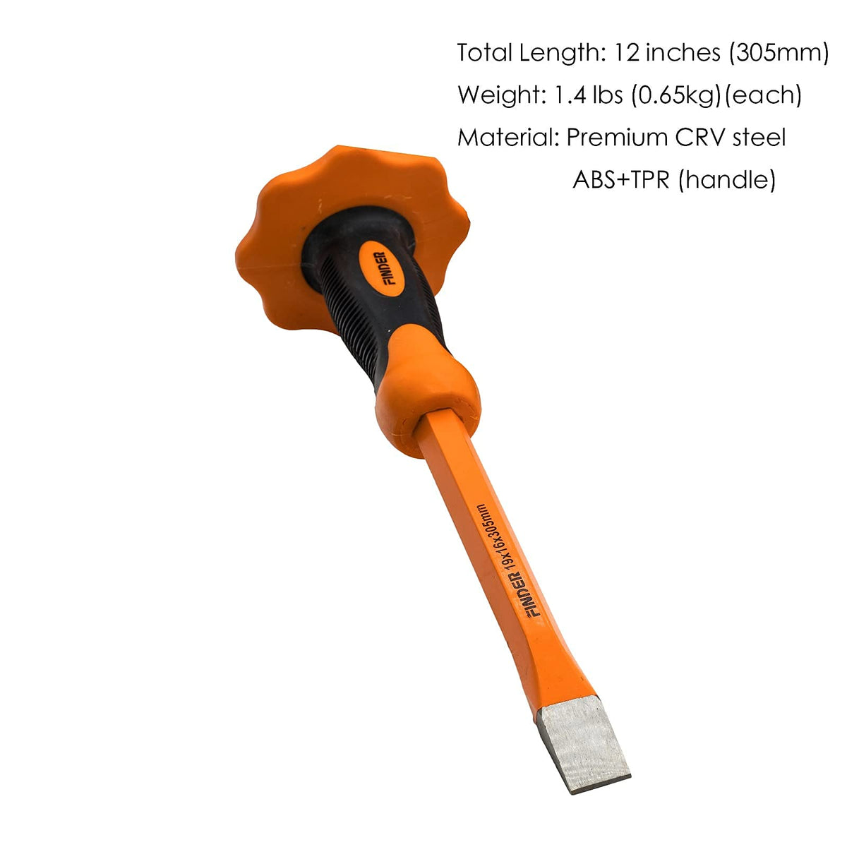 Chisel cutting concrete, brick, and hard stone with controlled precision.