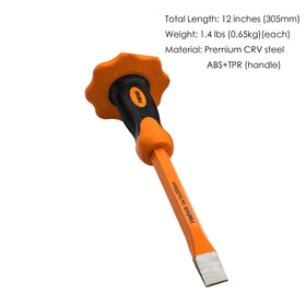 Chisel cutting concrete, brick, and hard stone with controlled precision.