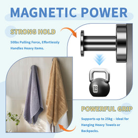 FINDMAG heavy-duty magnetic hook attached to fridge for kitchen organization