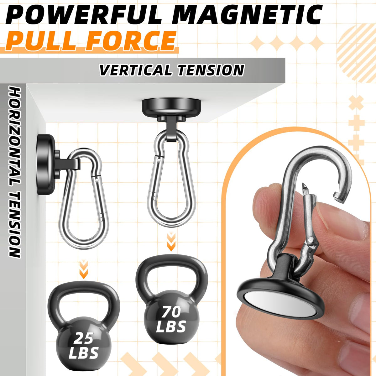 FINDMAG magnet hook protecting fridge surface while organizing