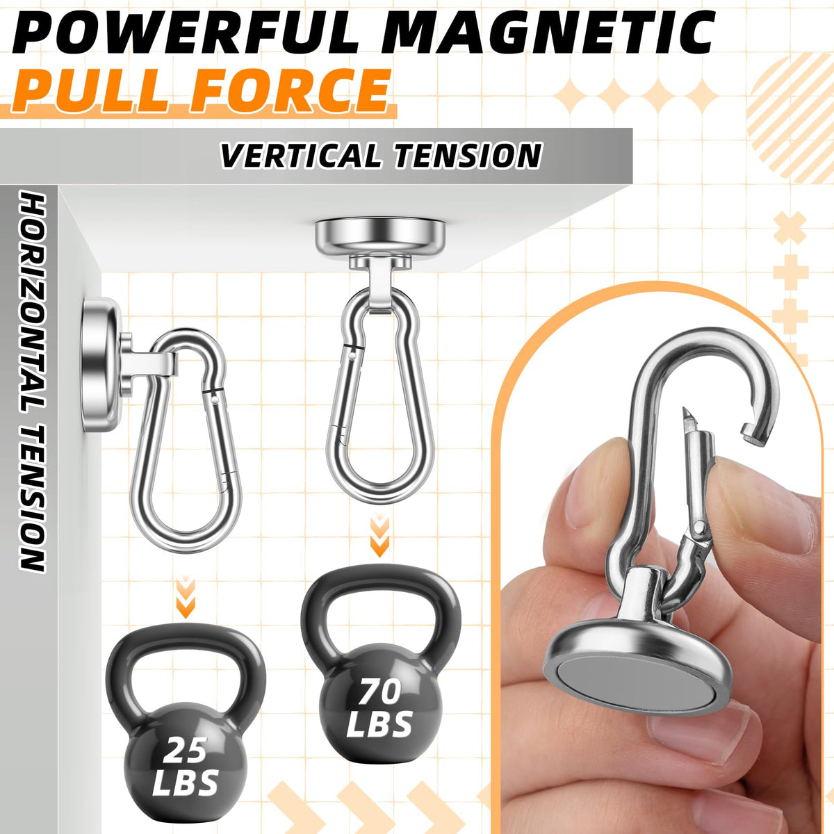FindMAG magnetic hook demonstrates high bearing capacity in real use.