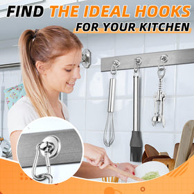 FindMAG magnetic hook no-drill installation shown for quick organization.