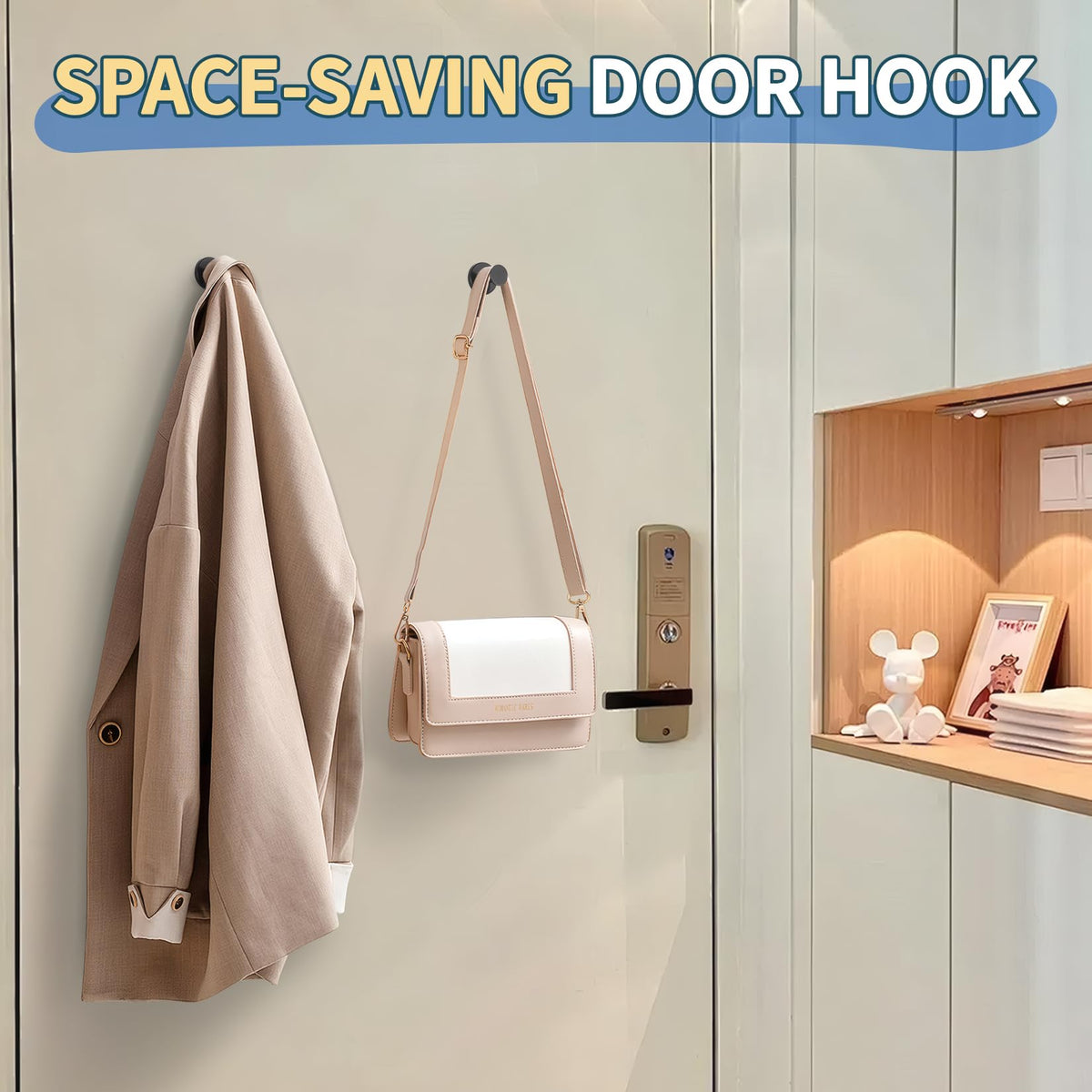 FINDMAG towel hook on kitchen wall saving counter space