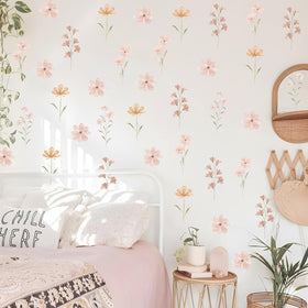 Finduat boho daisy wall stickers set for girls rooms adds charm and easy wall decor