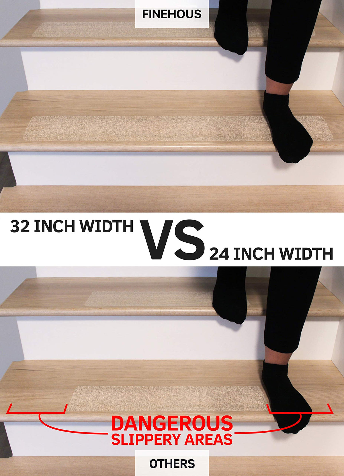 FINEHOUS pre-cut 32x4 inch strips fit indoors and outdoors.