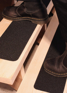 FINEHOUS black nonslip tape for multisurface stairs improves grip on varied materials.