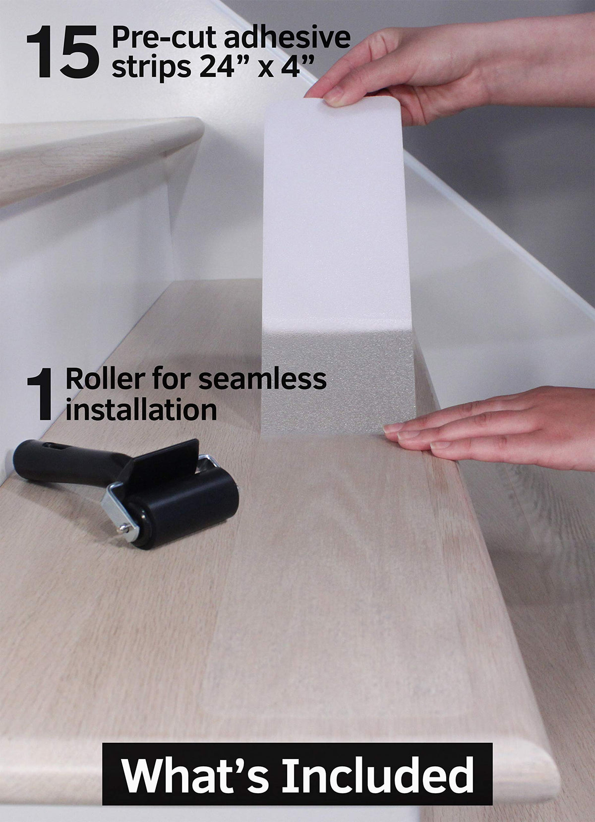 FineHous clear anti-slip tape delivers durable grip while preserving stair aesthetics
