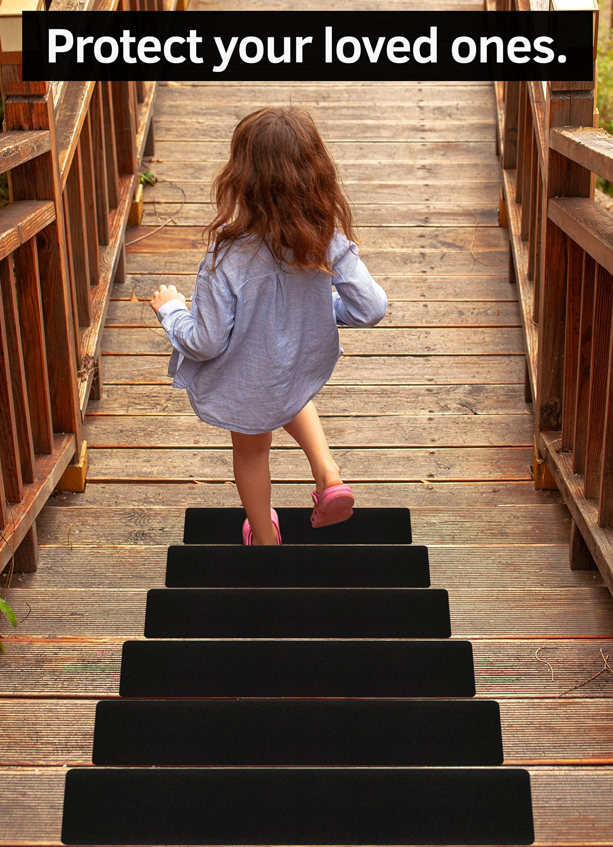 FINEHOUS outdoor indoor stair tape works on wood, tile, concrete and more.