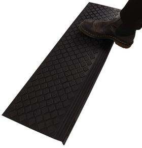 FINEHOUS rubber stair treads outdoors provide durable traction on slippery 35x10 stairs
