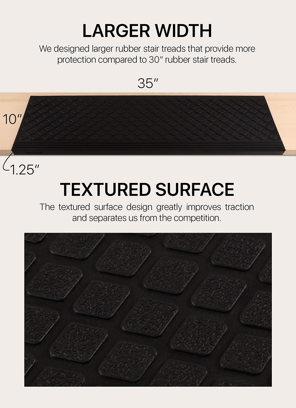 FINEHOUS wide 35-inch treads cover more surface area for safe climbs