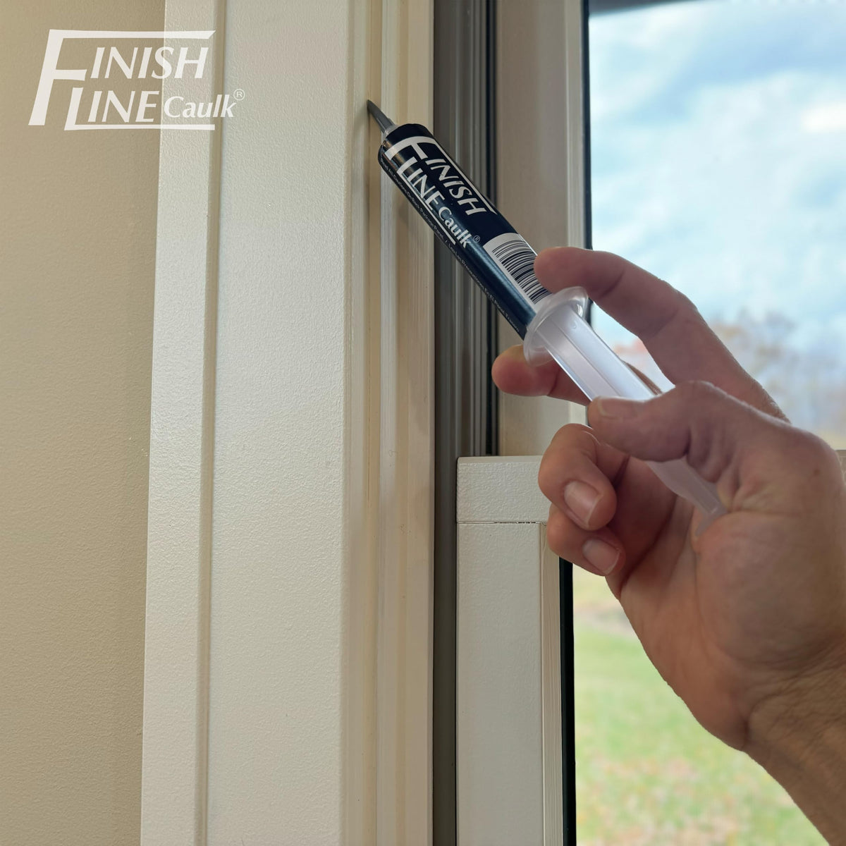 Finish Line Caulk micro-fine tips deliver precise application on tile edges.
