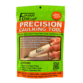 Finish Line Caulk pro-pack tips showcase micro-fine control in narrow seams.