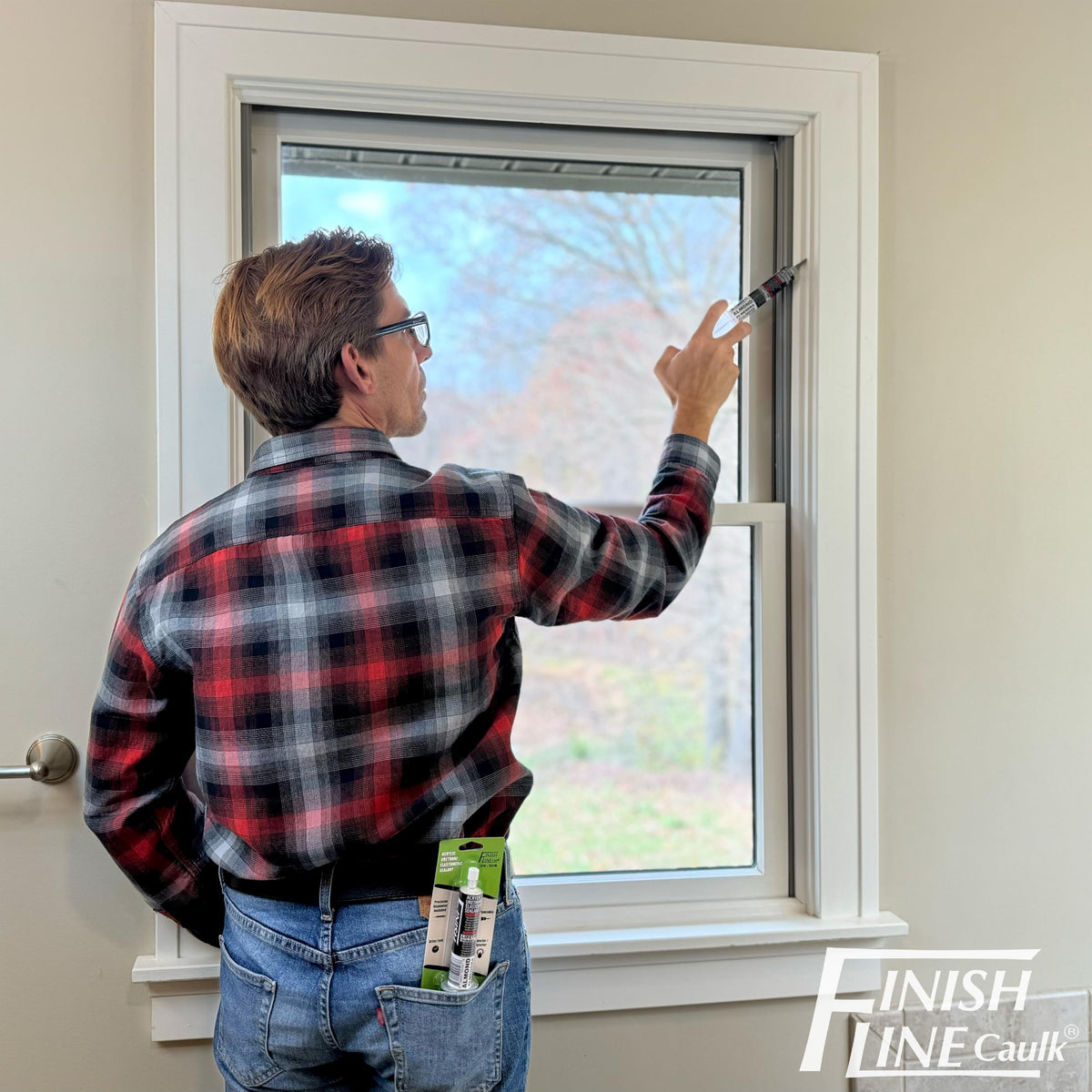 Finish Line Caulk syringe is reusable, reducing waste after projects.