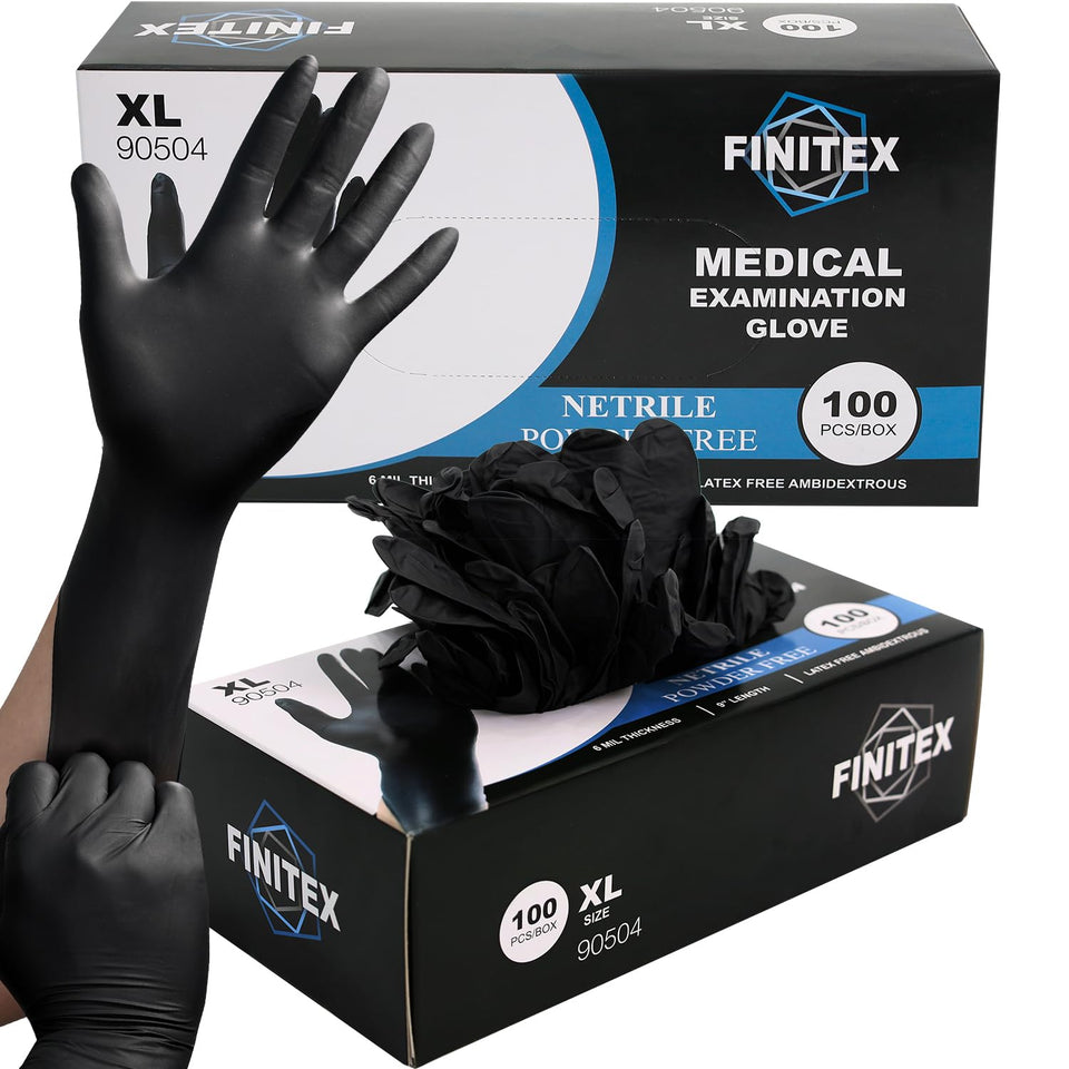 FINITEX black nitrile gloves box-100-pcs provide reliable protection.