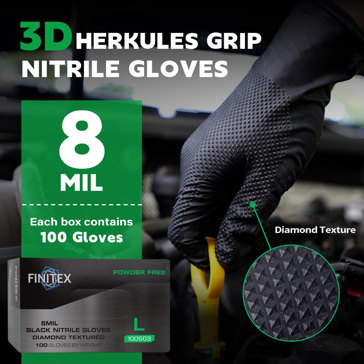 FINITEX gloves with elastic fit offer precise dexterity and comfort.