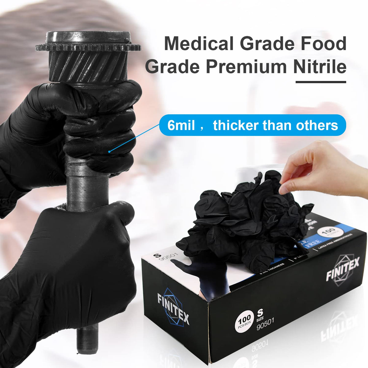 FINITEX gloves provide secure grip, even when wet.