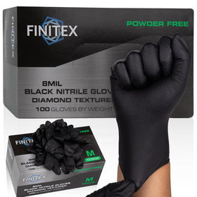FINITEX heavy-duty nitrile gloves box on display, ready for tough tasks