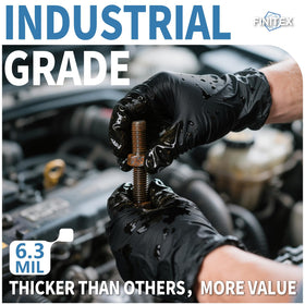 FINITEX nitrile gloves with textured fingertips for better grip.
