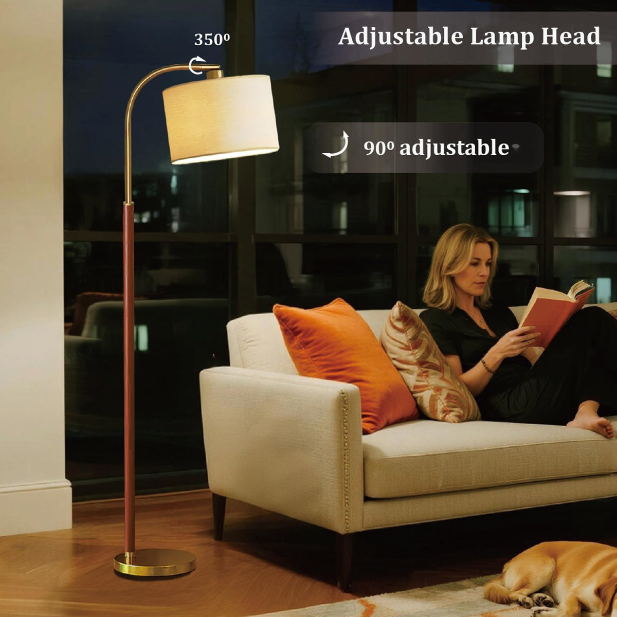 FINNCHY linen lampshade complements the warm 3000K glow.