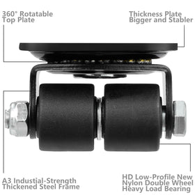 Finnhomy low-profile casters enable easy veer and stable furniture movement.