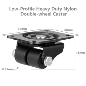 Finnhomy anti-wear nylon casters support up to 1,100 lbs total.