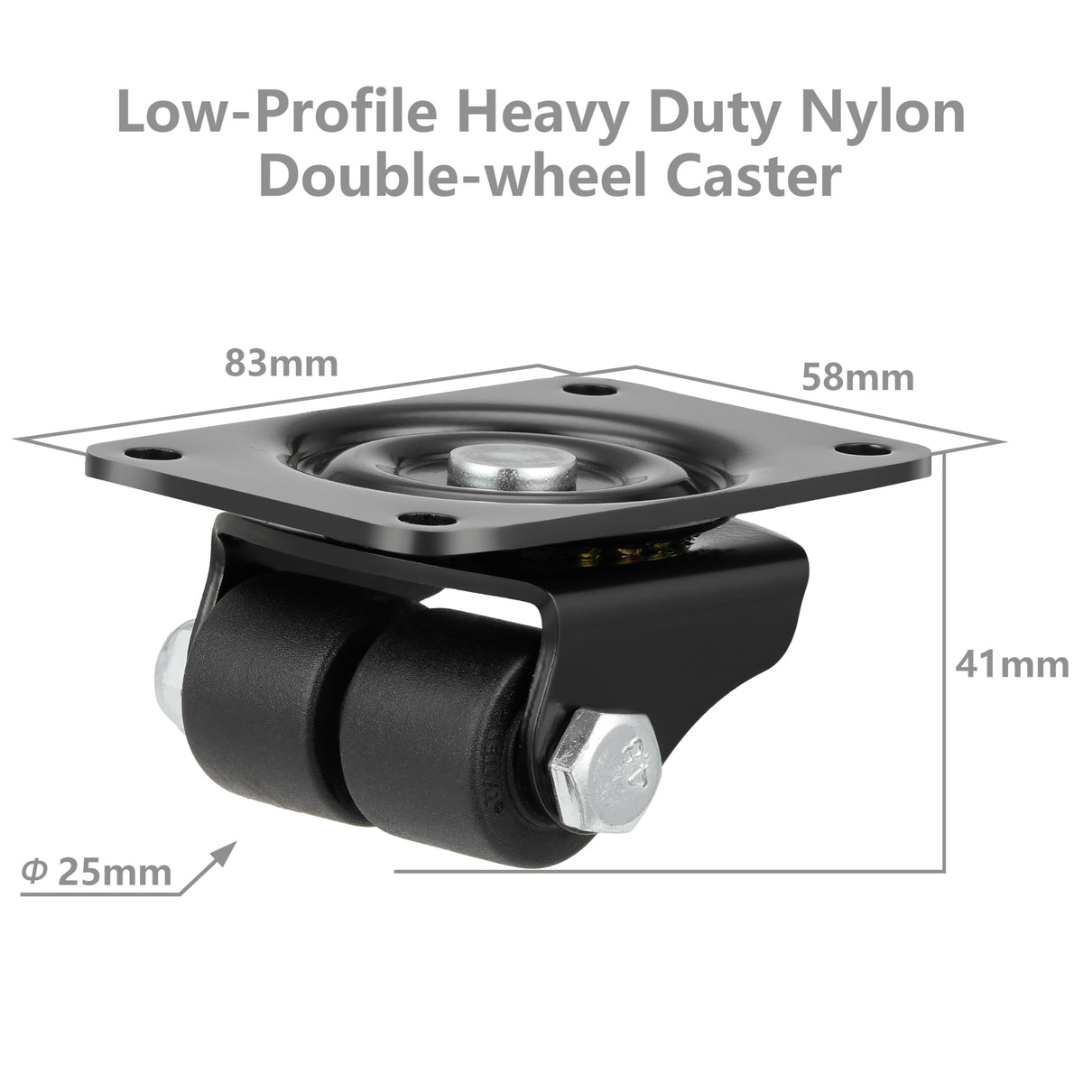 Finnhomy anti-wear nylon casters support up to 1,100 lbs total.