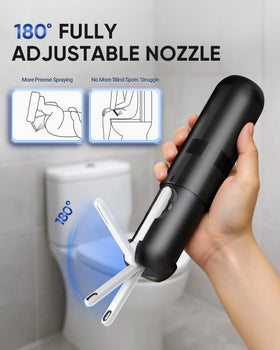 Finpola travel bidet powered by a 1000mAh battery for reliability away from outlets.