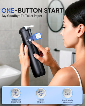 Finpola bidet offers two spray modes for gentle or powerful cleaning.