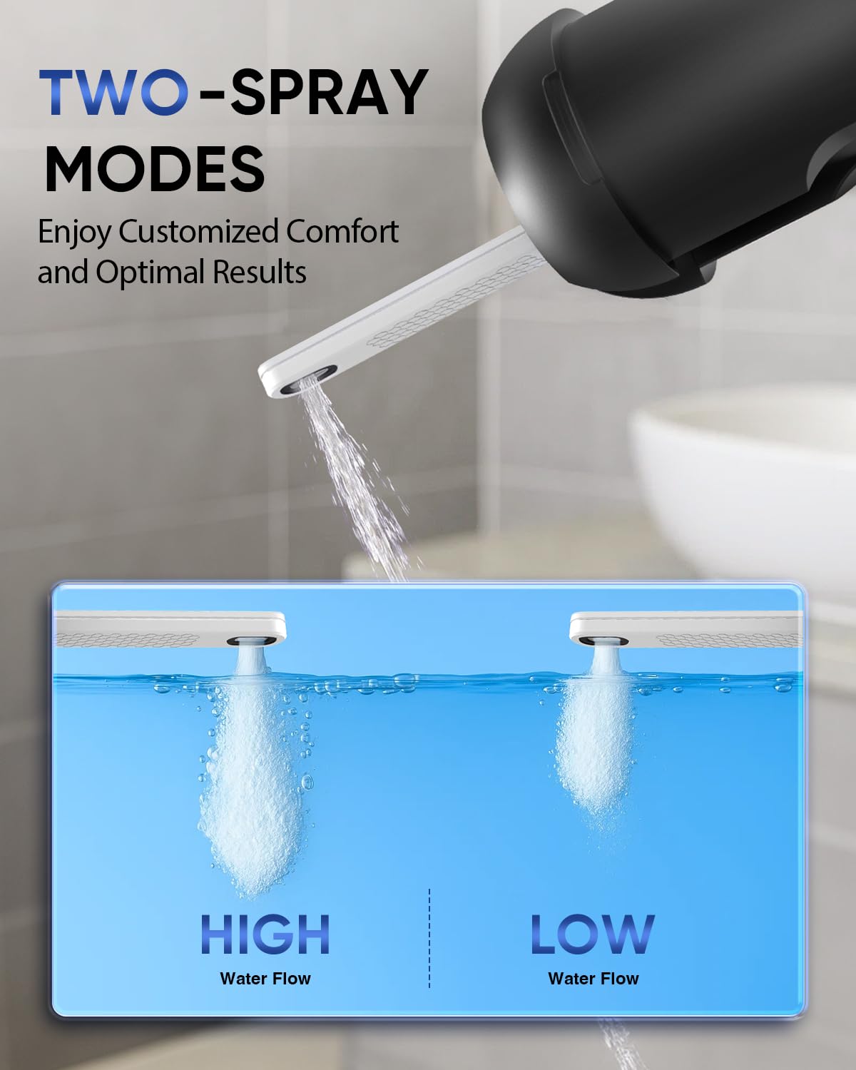 Finpola 265ml water tank supports longer rinses during travel.